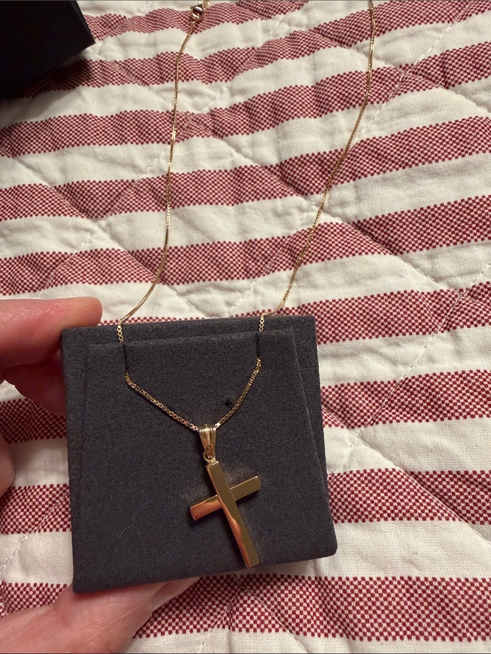 BNWT 14kt Gold High Polish Cross Pendant - Picture 3 of 9